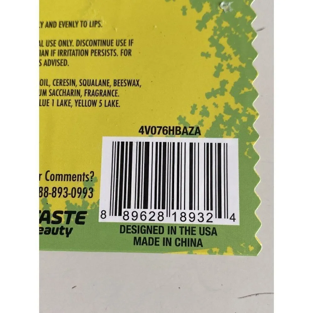 2 Pk Taste Beauty Sour Patch Kids Blue Raspberry Cherry Flavored Lip Balm‎ Gloss